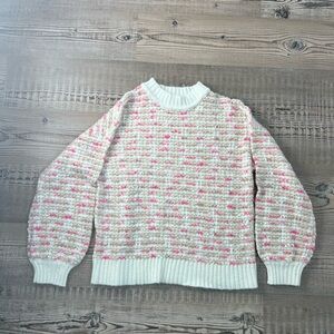 Loveriche Women’s Cozy Cream and Pink Feminine Knit Sweater‎